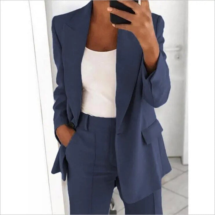 Blazer and Wide-Leg Trouser Set