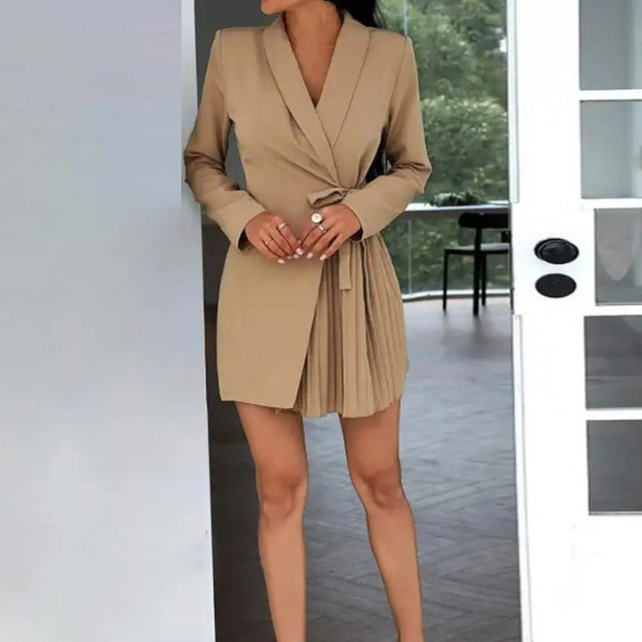 Classic Solid Blazer Dress