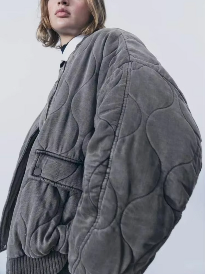 Destiny Cotton Jacket with Round Neck