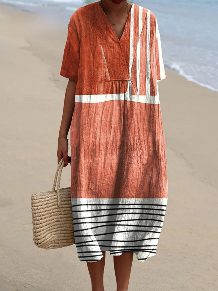 Women's Retro Minimalist  Abstract  Art Print  Dress