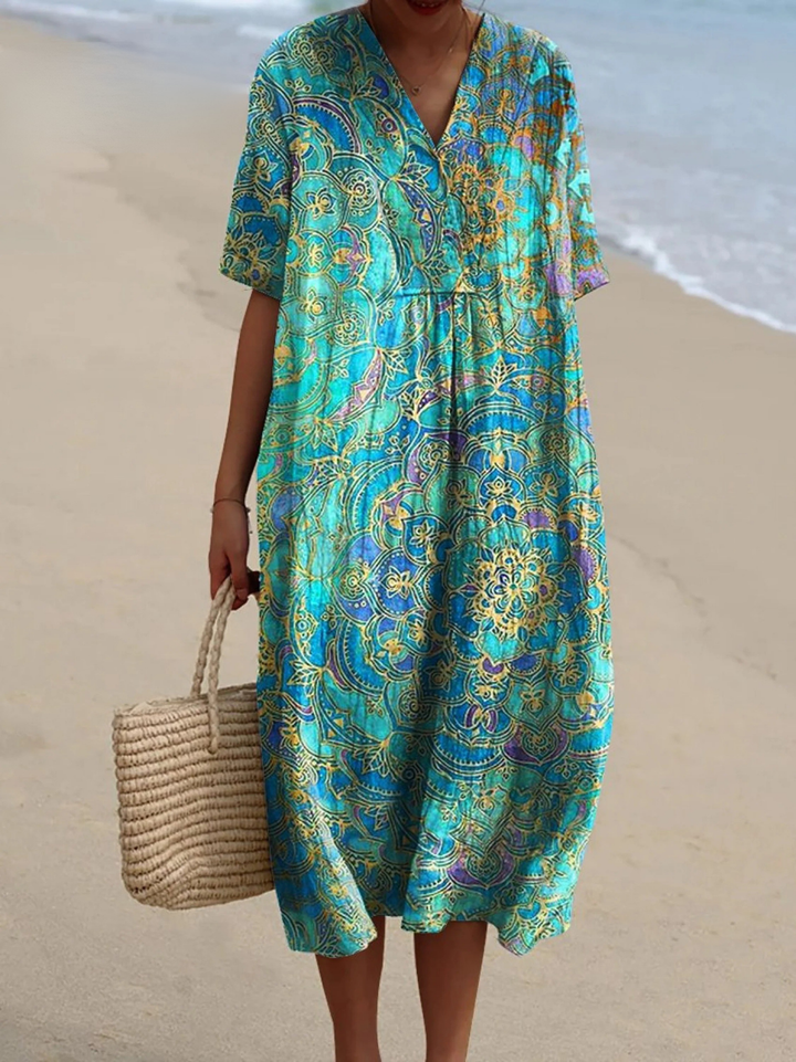 Women's  Retro  Art Print  Casual Dress