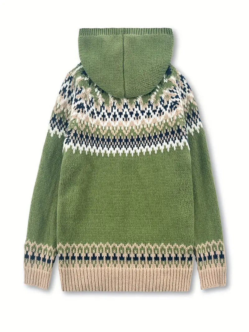 Special Green Hoodie Long Sleeve Sweater