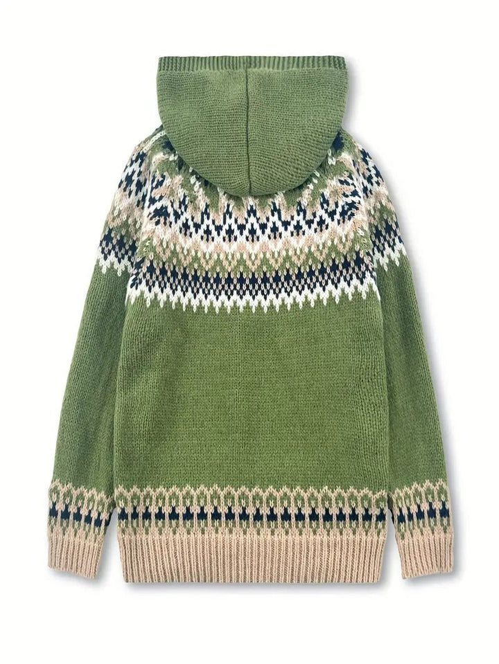 Special Green Hoodie Long Sleeve Sweater