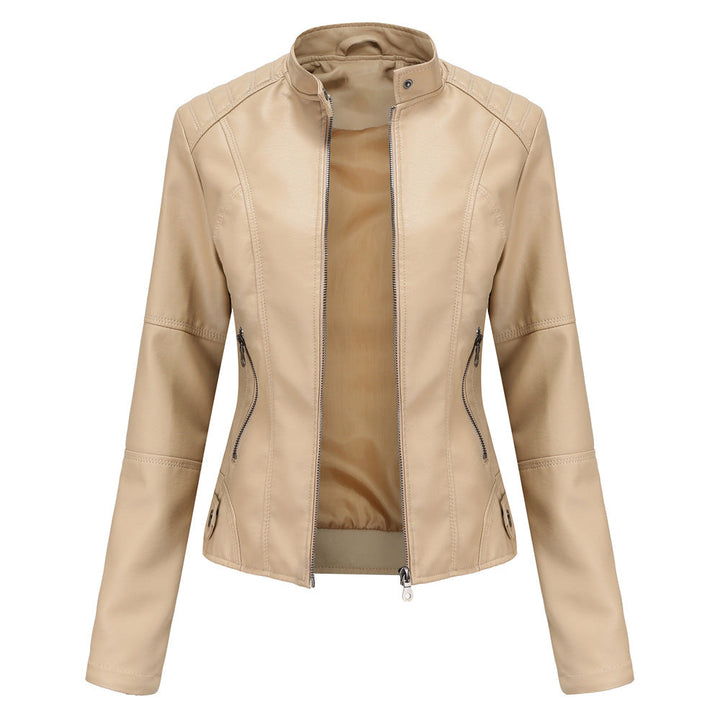 Collarless Biker Jacket