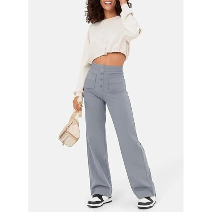Flexible High-Waisted Stretch Trousers