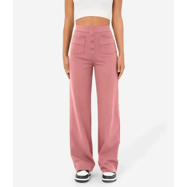 Flexible High-Waisted Stretch Trousers