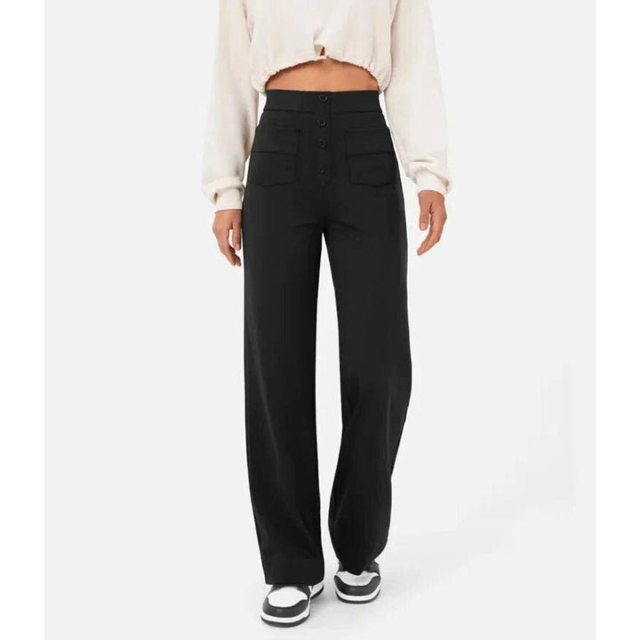 Flexible High-Waisted Stretch Trousers