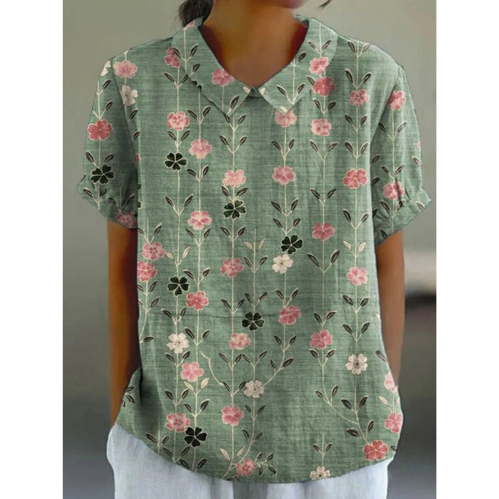 Floral Cotton Blouse with Pastoral Charm