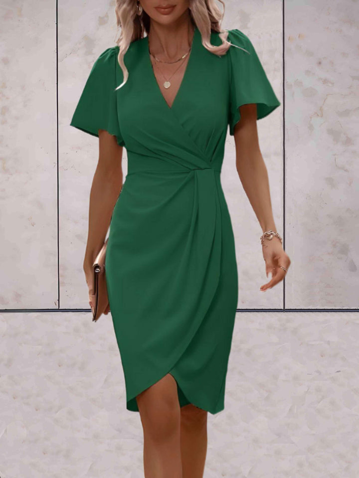 Chic Short Sleeve Wrap Dress