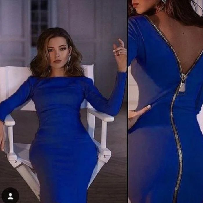 Bernadeth Elegant Bodycon Dress with Stylish Full-Length Back Zipper