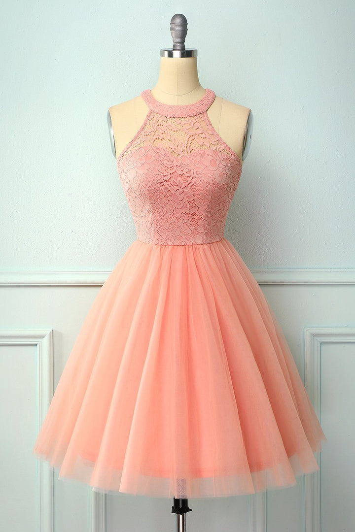 Burgundy Halter Dress for Confirmation Ceremony