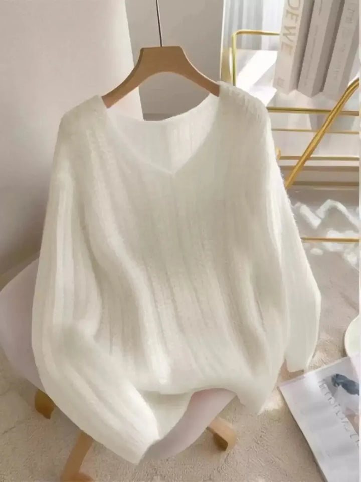 Classy Long Sleeve Plain Sweater