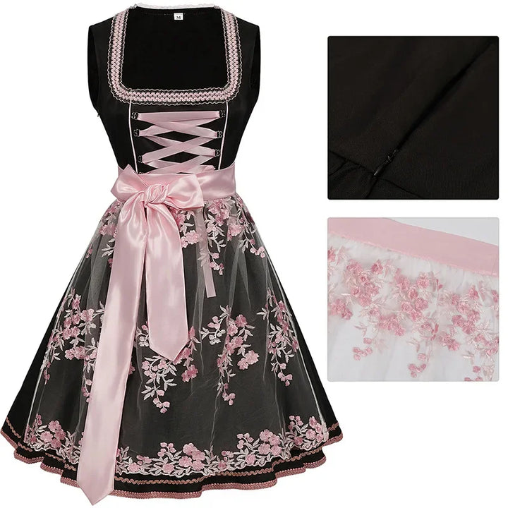 Charming Floral Dirndl Dress Ideal for Oktoberfest Festivities
