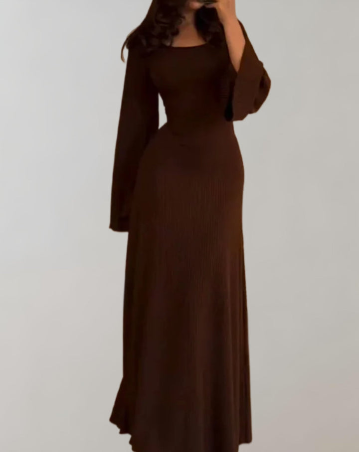 Women's Noemie Long Sleeve Bodycon Dress with Round Neck