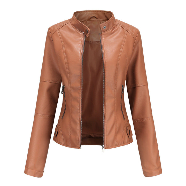 Collarless Biker Jacket