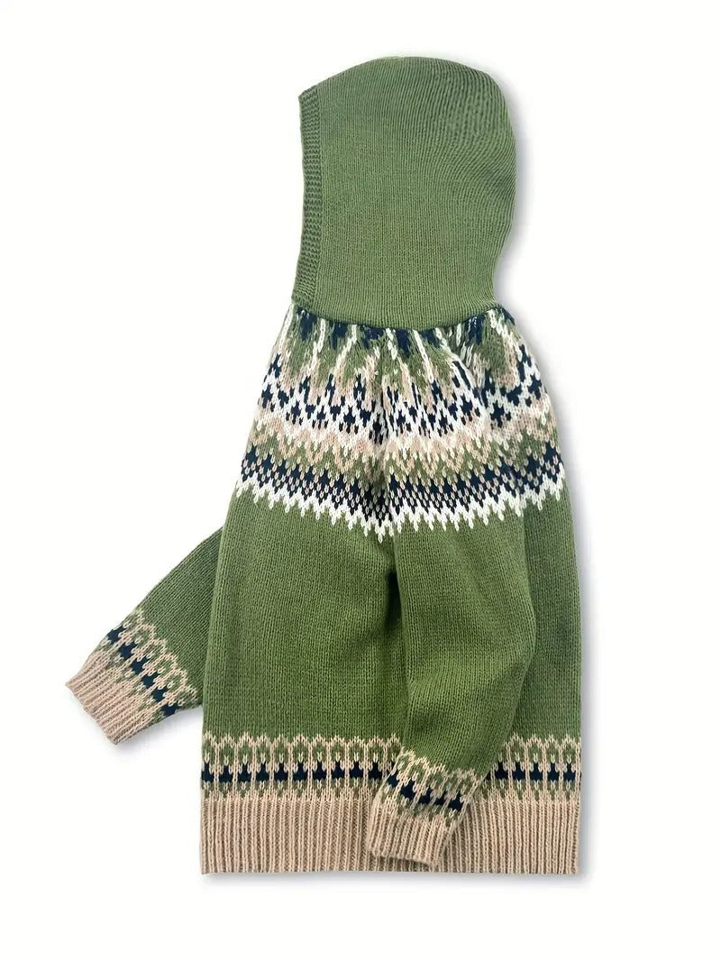 Special Green Hoodie Long Sleeve Sweater