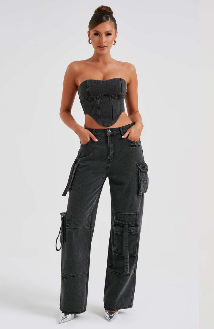 Stylish Women's Denim Cargo Trousers