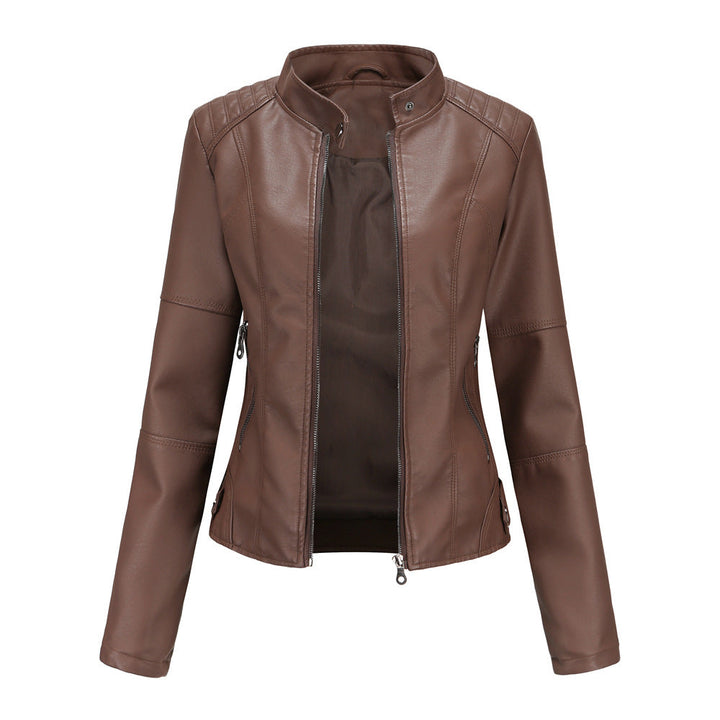 Collarless Biker Jacket