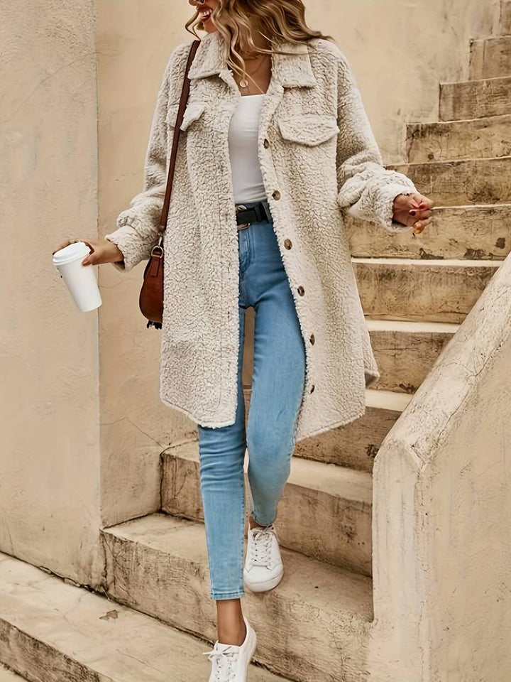 Women's Solid Color Teddy Coat