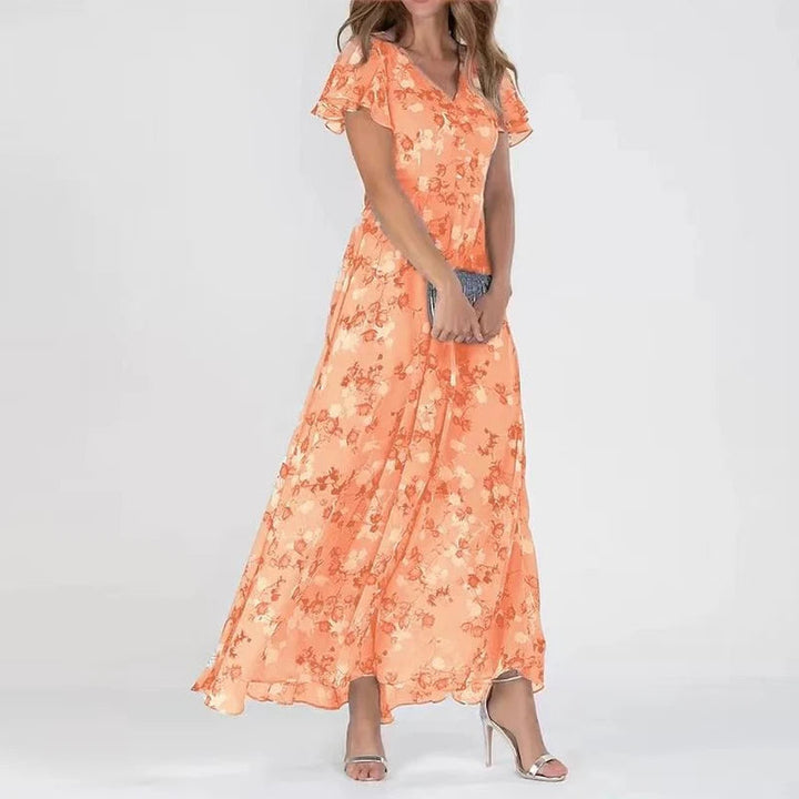 Elegant Floral Chiffon Dress