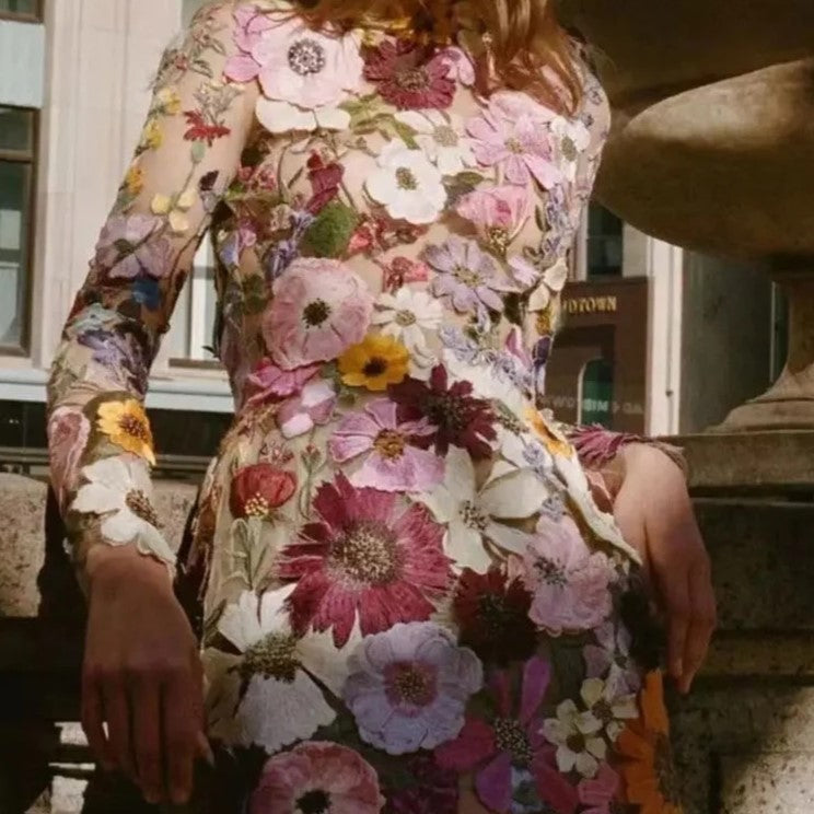 Unique Handmade Floral Dress