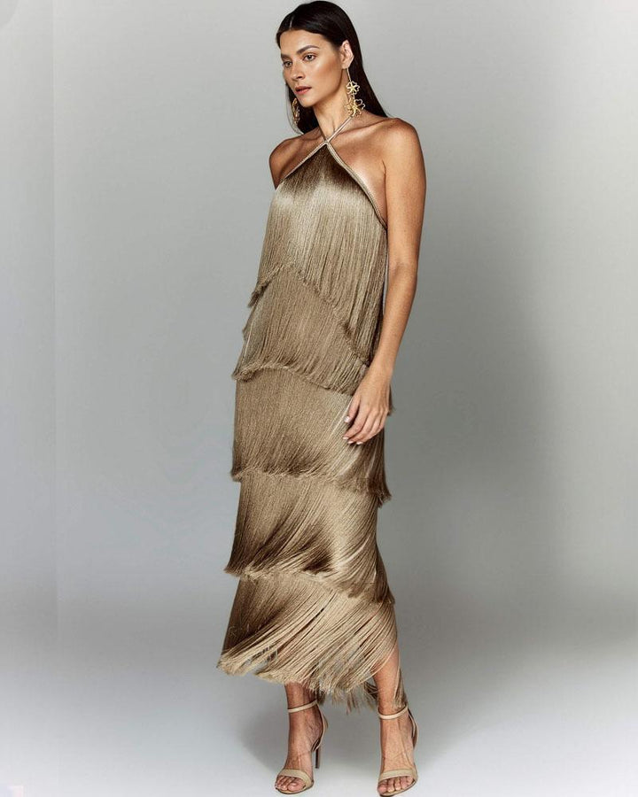 Elegant Fringed Dress for a Stylish Appearance
